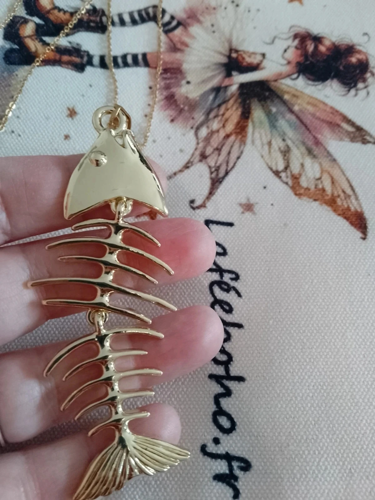 Gouden roestvrijstalen viscollier – photo 2